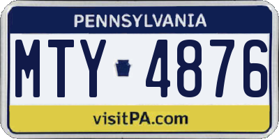 PA license plate MTY4876