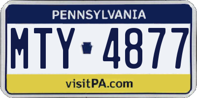 PA license plate MTY4877