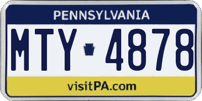 PA license plate MTY4878
