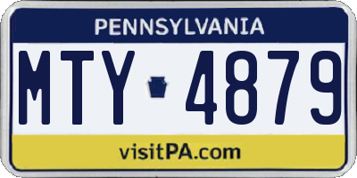 PA license plate MTY4879