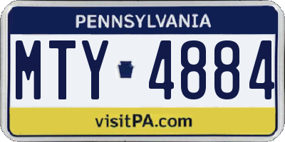 PA license plate MTY4884