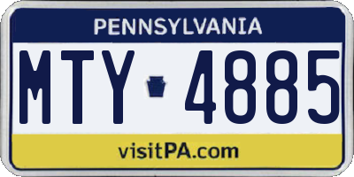 PA license plate MTY4885