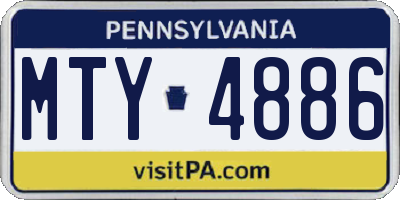 PA license plate MTY4886