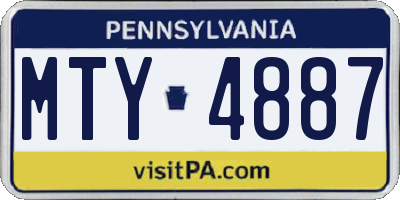 PA license plate MTY4887