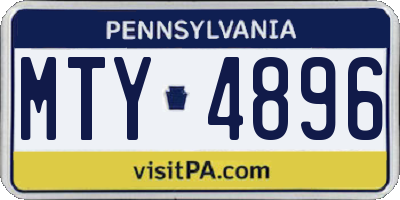PA license plate MTY4896