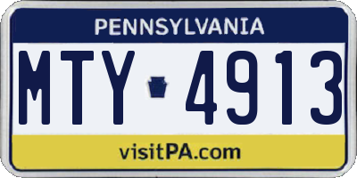 PA license plate MTY4913