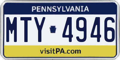 PA license plate MTY4946