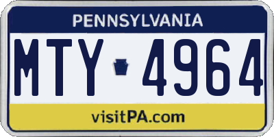 PA license plate MTY4964