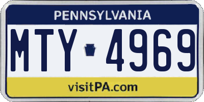 PA license plate MTY4969
