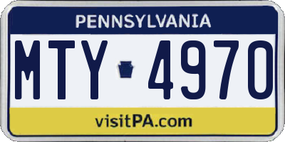 PA license plate MTY4970