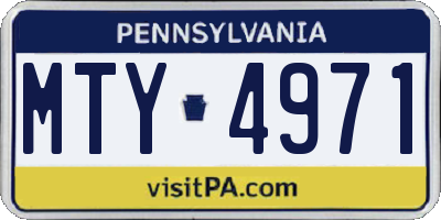 PA license plate MTY4971