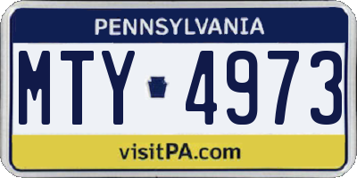 PA license plate MTY4973