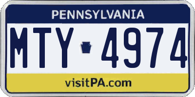 PA license plate MTY4974