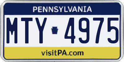 PA license plate MTY4975