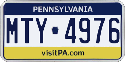 PA license plate MTY4976