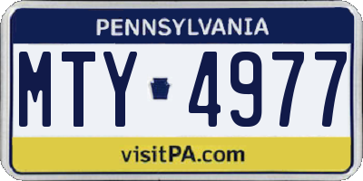 PA license plate MTY4977