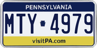 PA license plate MTY4979