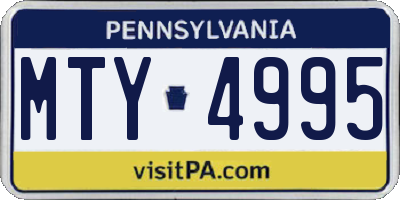 PA license plate MTY4995