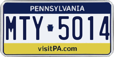 PA license plate MTY5014
