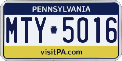 PA license plate MTY5016