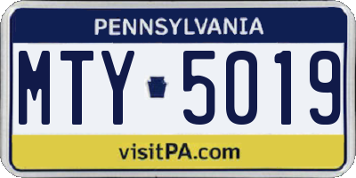 PA license plate MTY5019