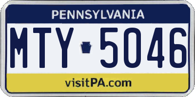 PA license plate MTY5046