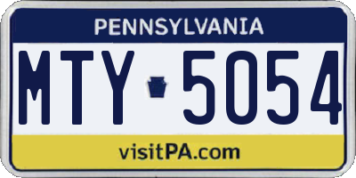 PA license plate MTY5054