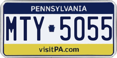 PA license plate MTY5055