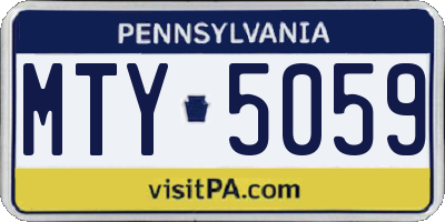 PA license plate MTY5059