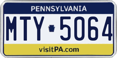 PA license plate MTY5064