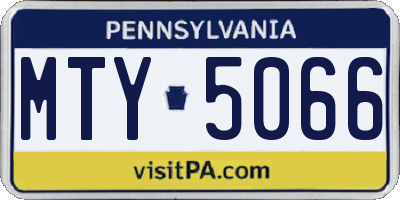 PA license plate MTY5066
