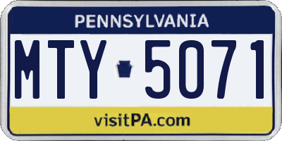 PA license plate MTY5071