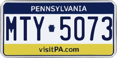 PA license plate MTY5073