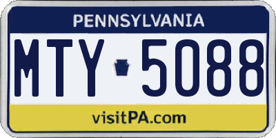 PA license plate MTY5088