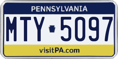 PA license plate MTY5097