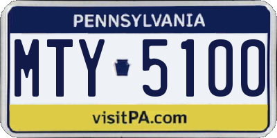 PA license plate MTY5100