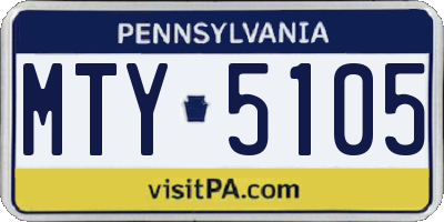 PA license plate MTY5105