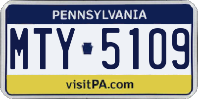 PA license plate MTY5109
