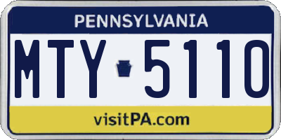 PA license plate MTY5110