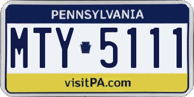 PA license plate MTY5111