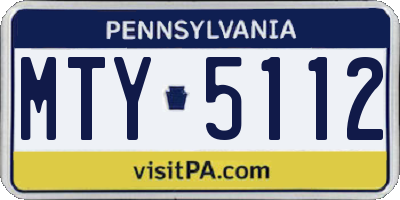 PA license plate MTY5112