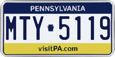PA license plate MTY5119