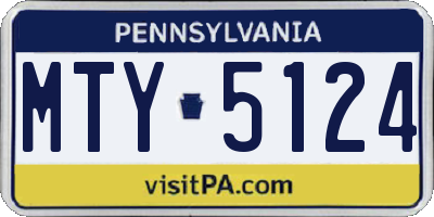 PA license plate MTY5124