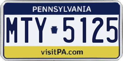 PA license plate MTY5125