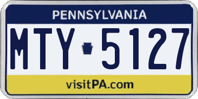PA license plate MTY5127