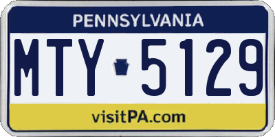 PA license plate MTY5129