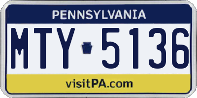 PA license plate MTY5136