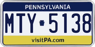 PA license plate MTY5138
