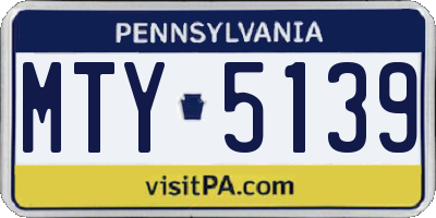 PA license plate MTY5139