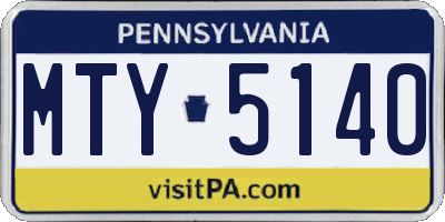 PA license plate MTY5140